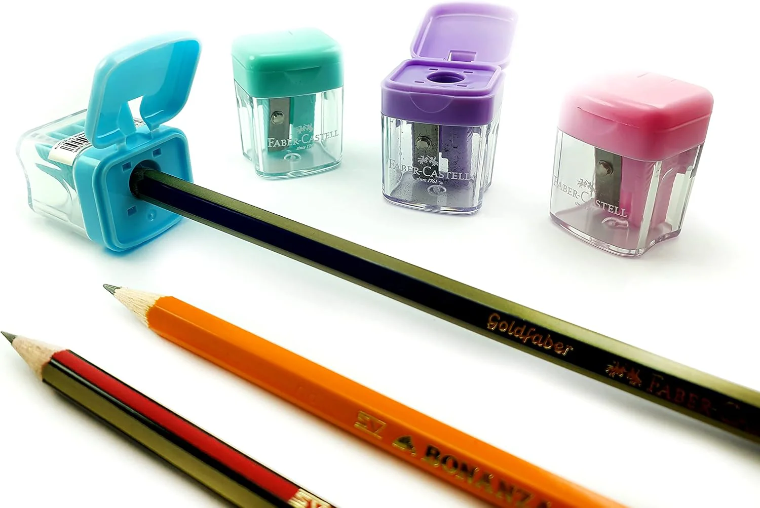 Faber-Castell Minibox Sharpener – 4pc Pastel Colours Set - Image 4