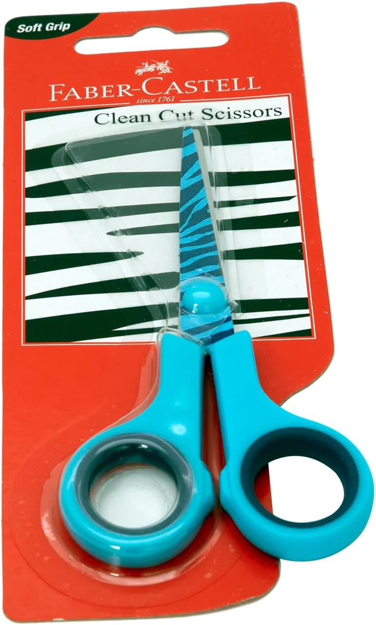 Faber-Castell Clean Cut Scissors 12.7 cm – Assorted Colors | Blister Pack