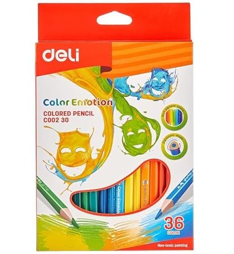 Deli EC00230 Color Emotion Wooden Colored Pencils – 36 Colors