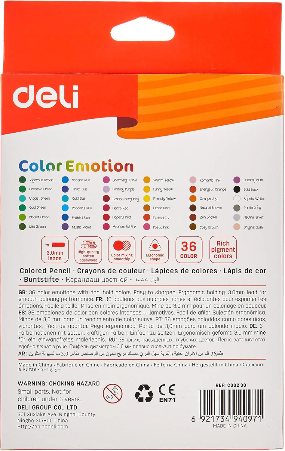 Deli EC00230 Color Emotion Wooden Colored Pencils – 36 Colors - Image 2