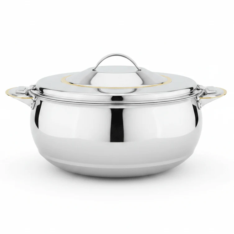 Sanjana Salma Large Capacity Stainless Steel Hotpot with Thermal Insulation Ideal for Family Serving 3000 ml