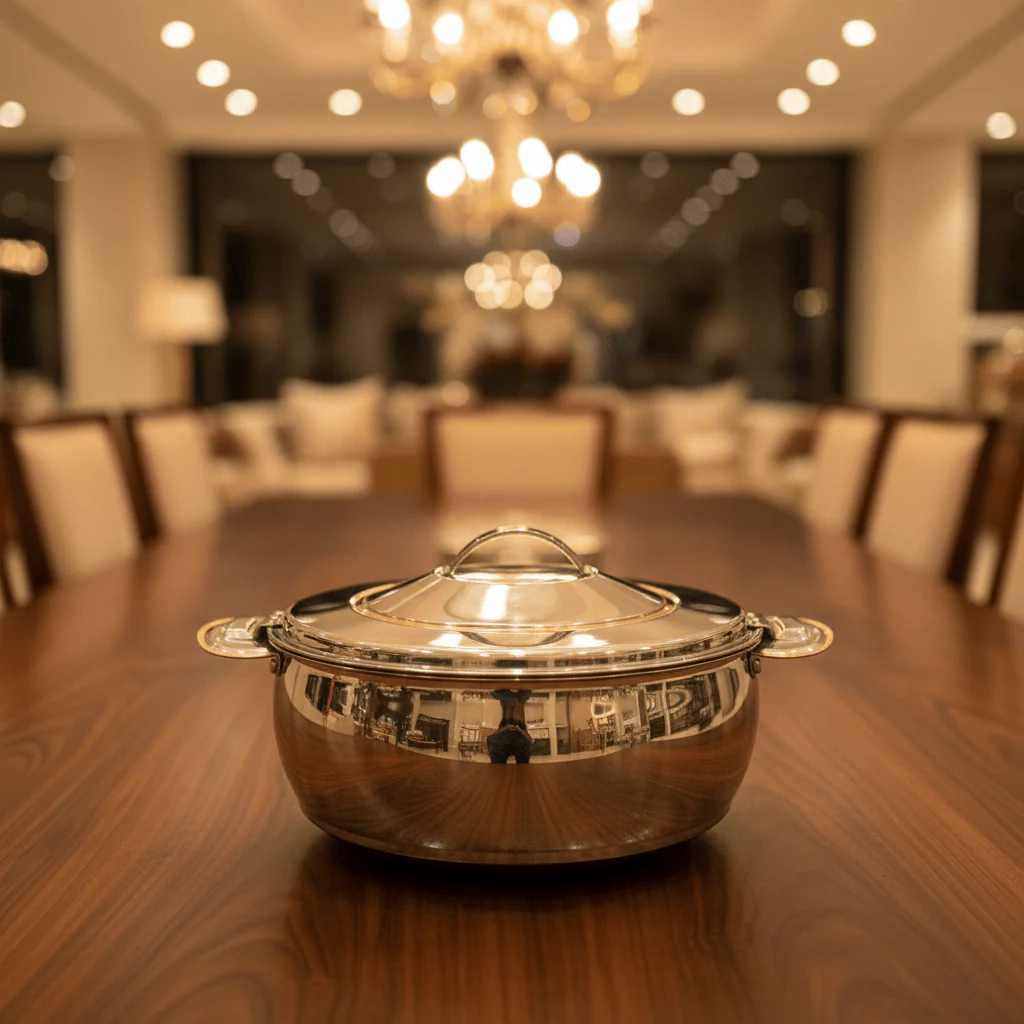 Sanjana Salma Large Capacity Stainless Steel Hotpot with Thermal Insulation Ideal for Family Serving 3000 ml - Image 4