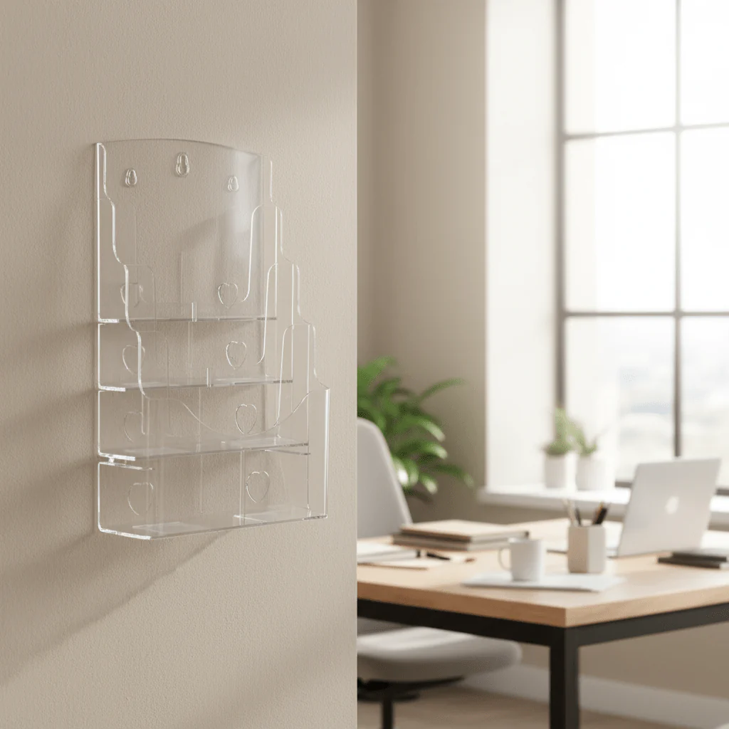 SBC Wall Mount Sign Holder | 5-Layer | A4 (21×29.7cm) | Transparent Plastic - Image 2