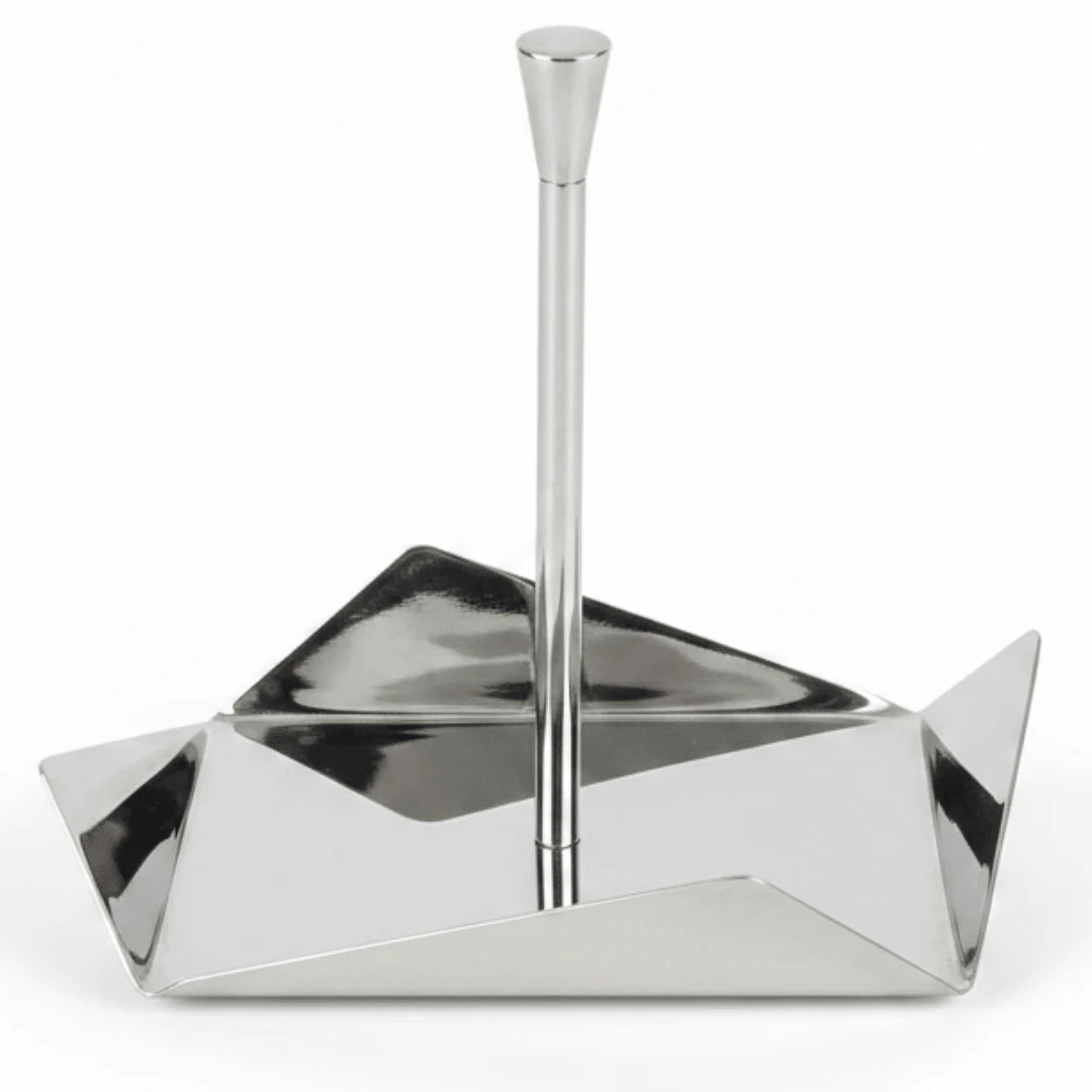 SBTC Compact Stainless Steel Candy Plate with Handle for Small Serving Portions – 13 × 15 cm
