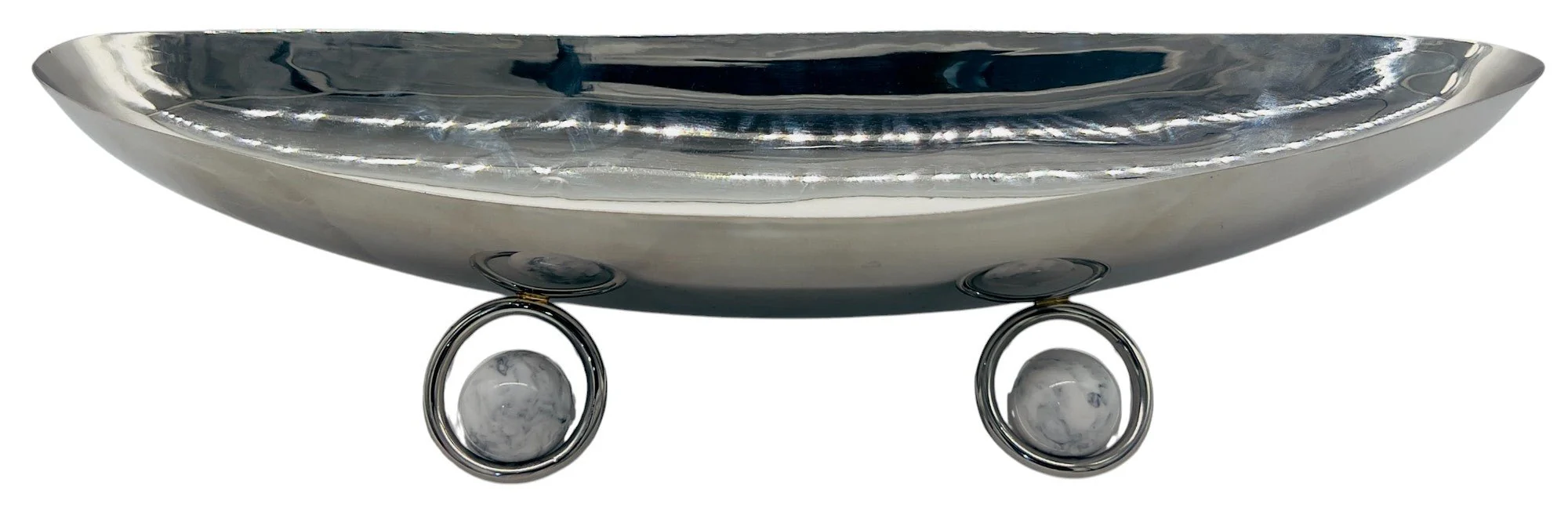SBTC Stainless Steel Boat Shaped Footed Candy Plate 45cm*17.5cm*8.5cm