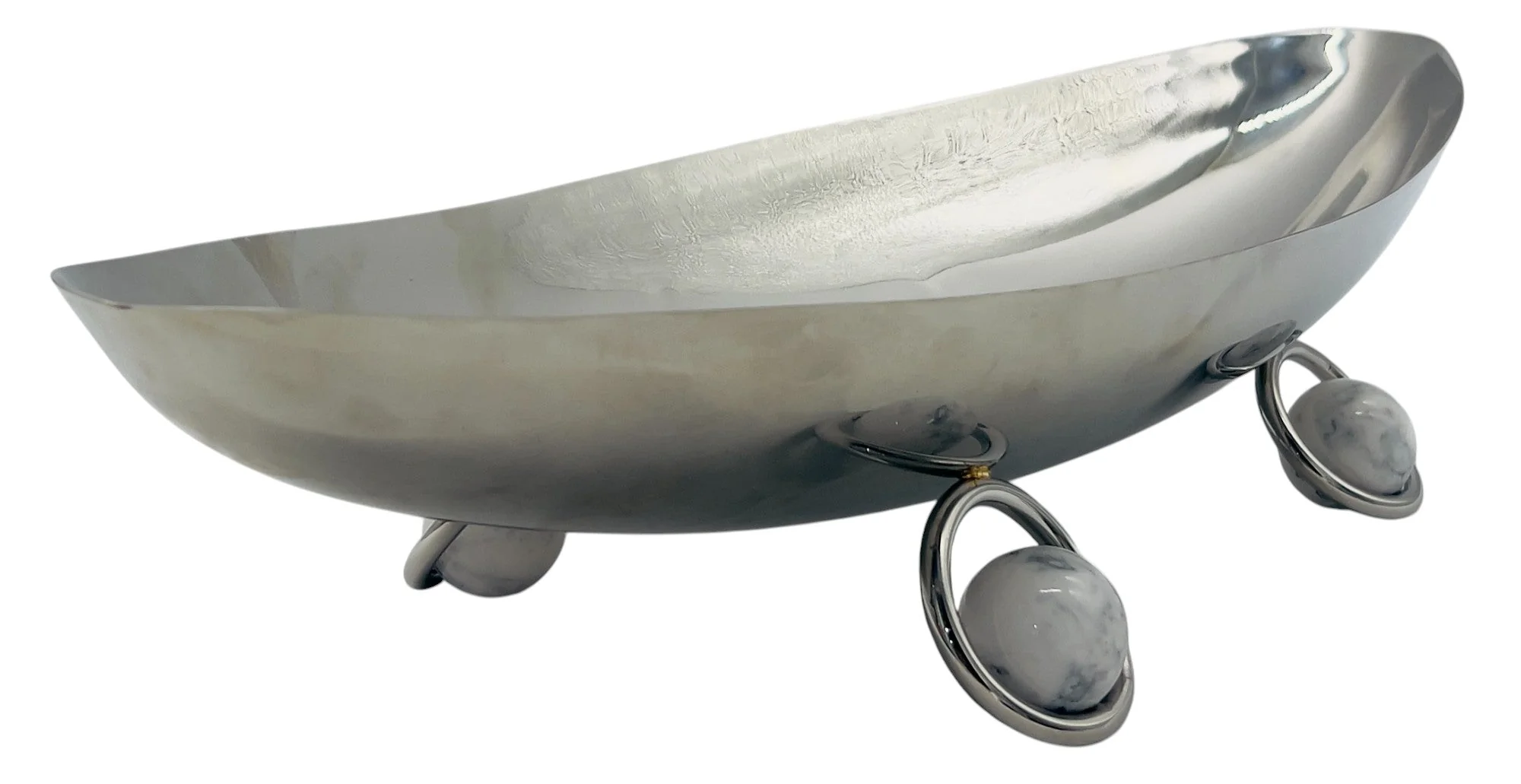 SBTC Stainless Steel Boat Shaped Footed Candy Plate 45cm*17.5cm*8.5cm - Image 3