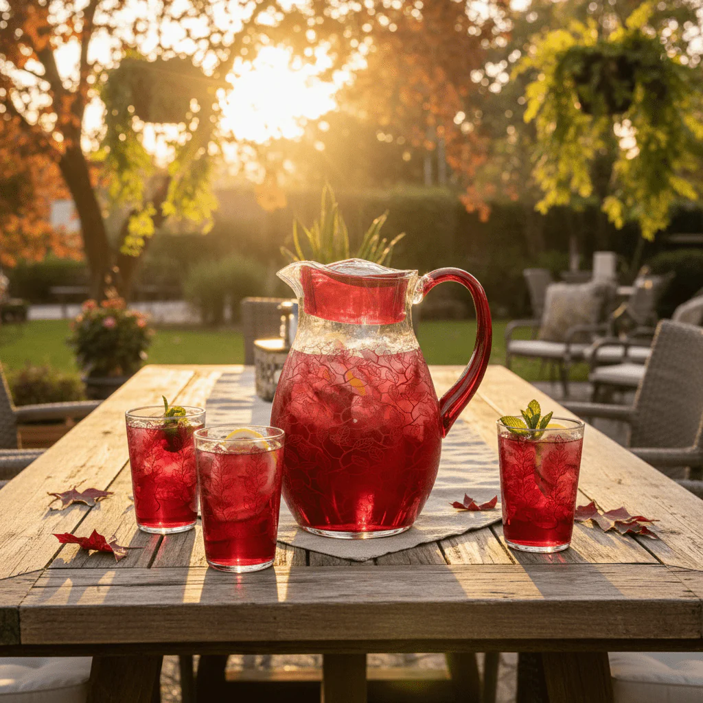 Scarlet Leaf Designer Clear Acrylic Serving Jug with Elegant Red Leaf Artwork – 20 cm - Image 3
