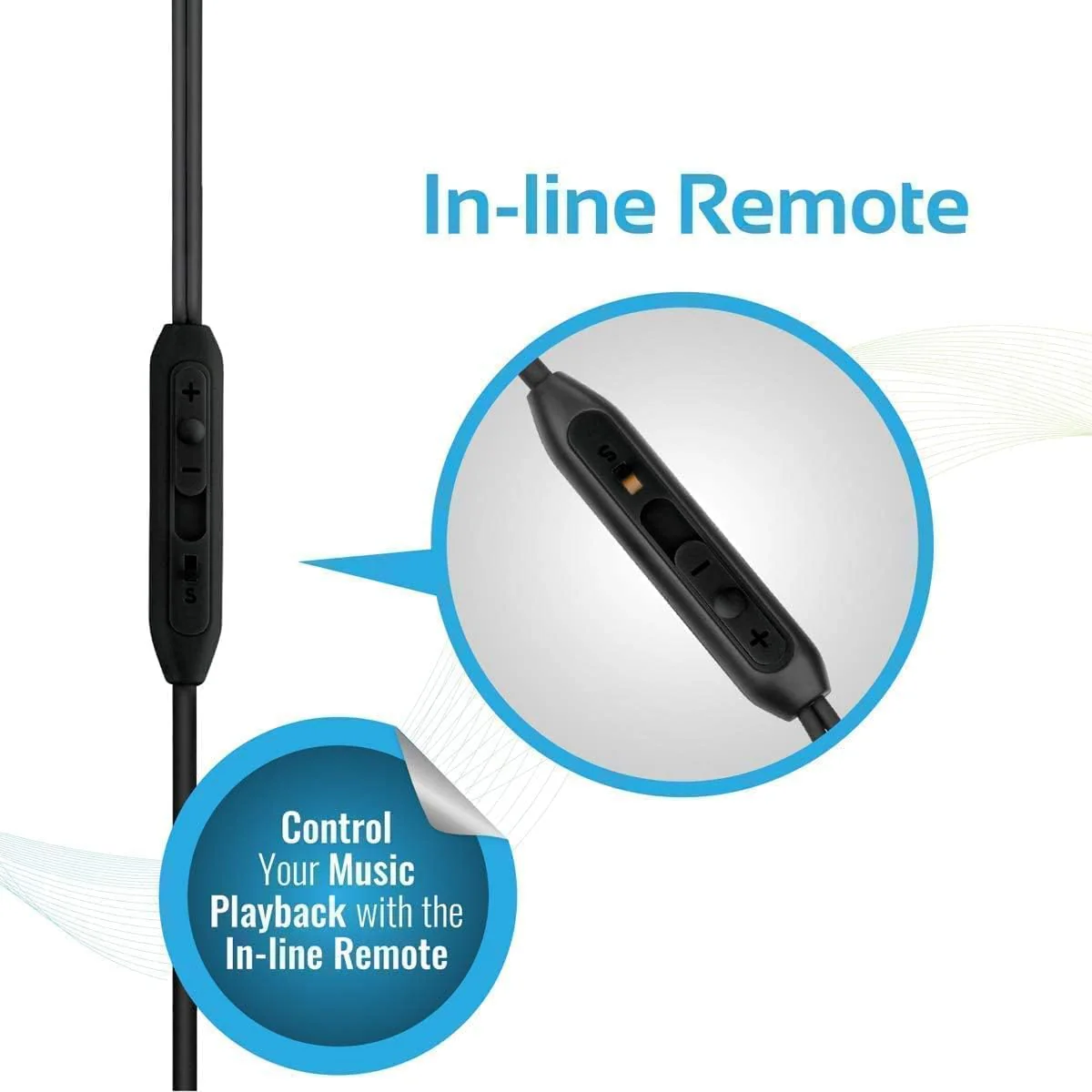 Promate Earphones, In-Ear 3.5Mm Universal Crystal Sound And Noise Isolating Earbuds With In-Line Remote Volume Control And Built-In Mic For Smartphones, Pc, Tablets, Laptops, Gearpod-Is2 Black, Wired - Image 3