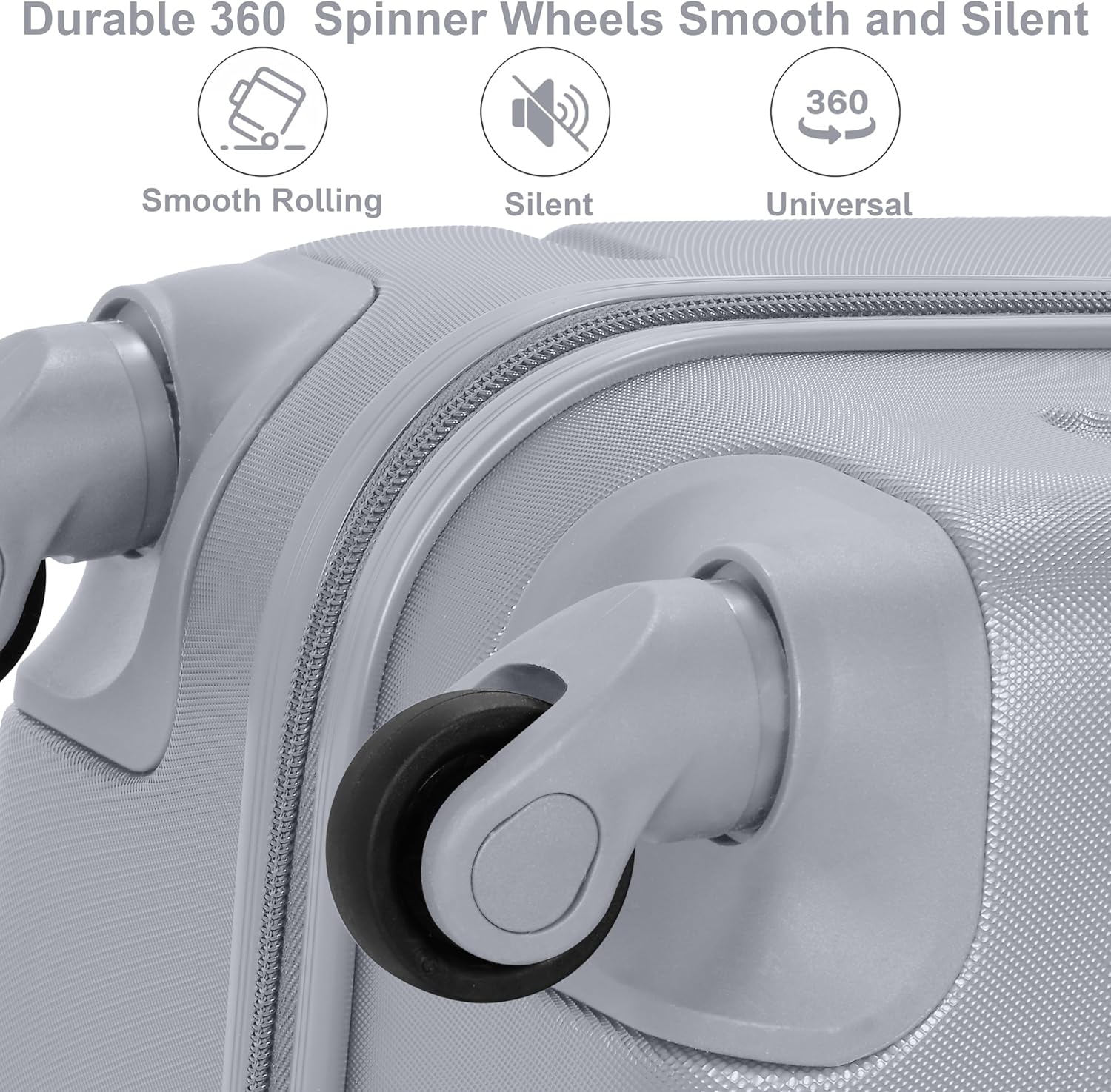 Senator A1012 Hardside Carry-On – Ultra-Light 20-Inch Cabin Suitcase with 4 Spinner Wheels, Silver - Image 5
