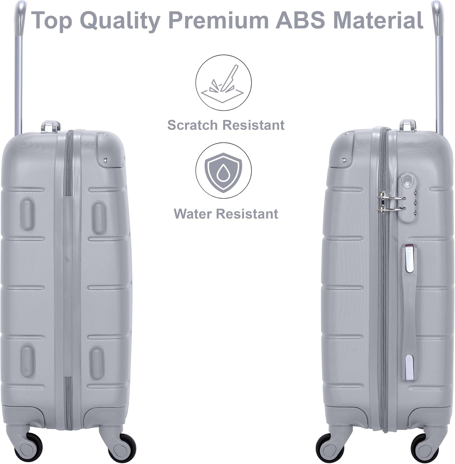 Senator A1012 Hardside Carry-On – Ultra-Light 20-Inch Cabin Suitcase with 4 Spinner Wheels, Silver - Image 6