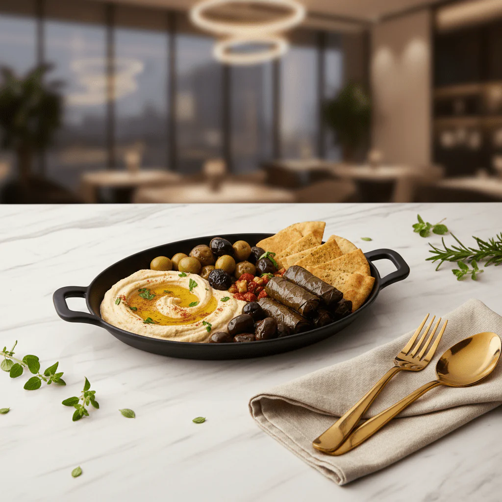 Servewell Black Oval Melamine Serving Plate with Handle 9 inch Stylish Serving Dish for Snacks Appetizers and Side Items - Image 2