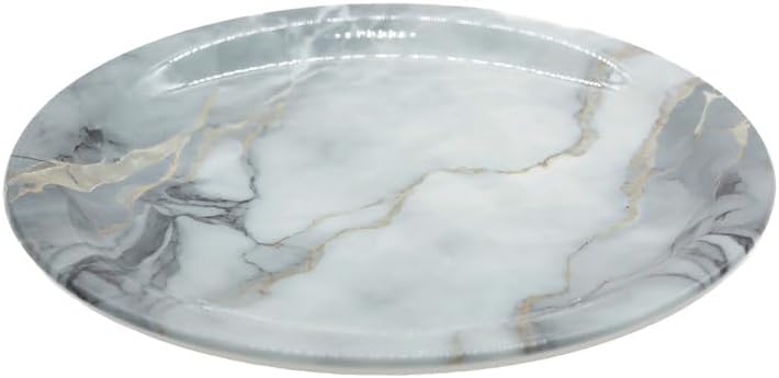 Servewell Marbo Melamine Dessert Round Plate-19CM-Grey - Image 2