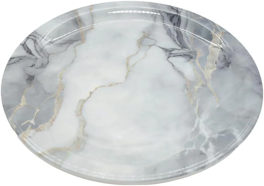 Servewell Marbo Melamine Round Dinner Plate-28CM-Grey - Image 2