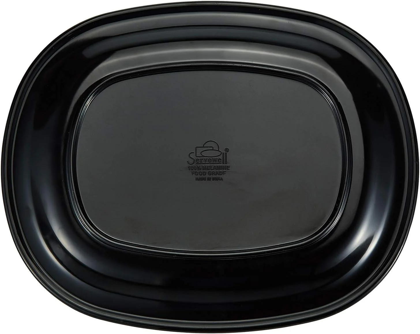 Servewell Melamine Oval Serving Plate-30cmX25cm-Black - Image 3