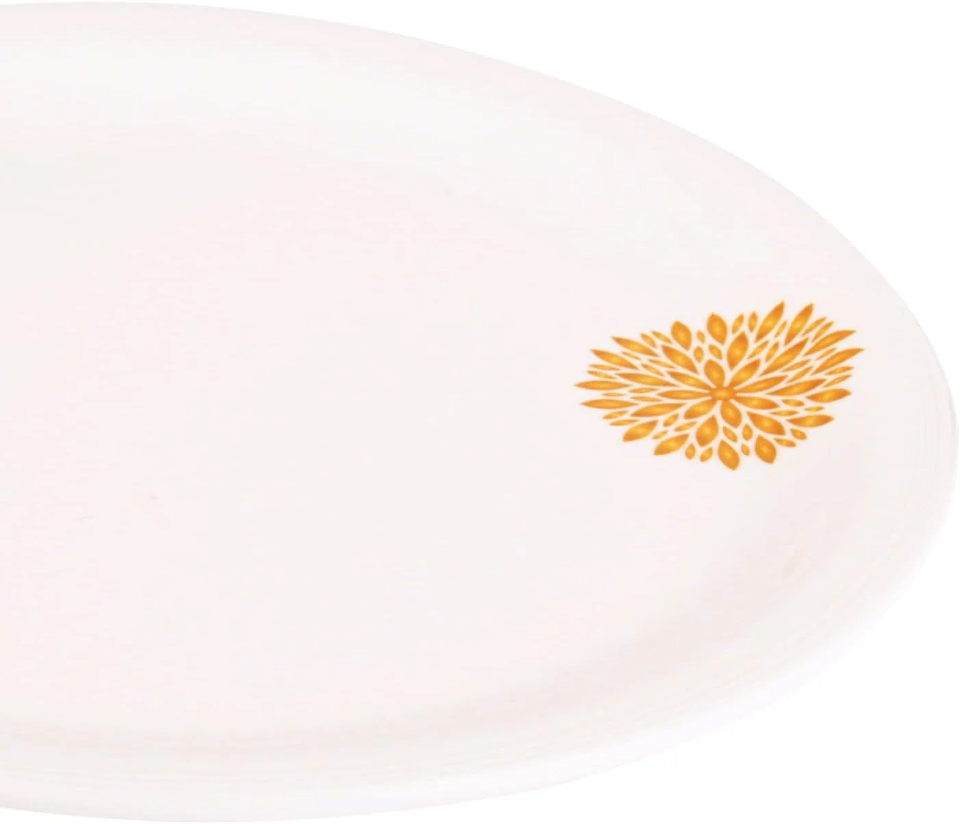 Servewell Melamine Round Dinner Plate Golden Leaves-28CM-White&Golden - Image 3
