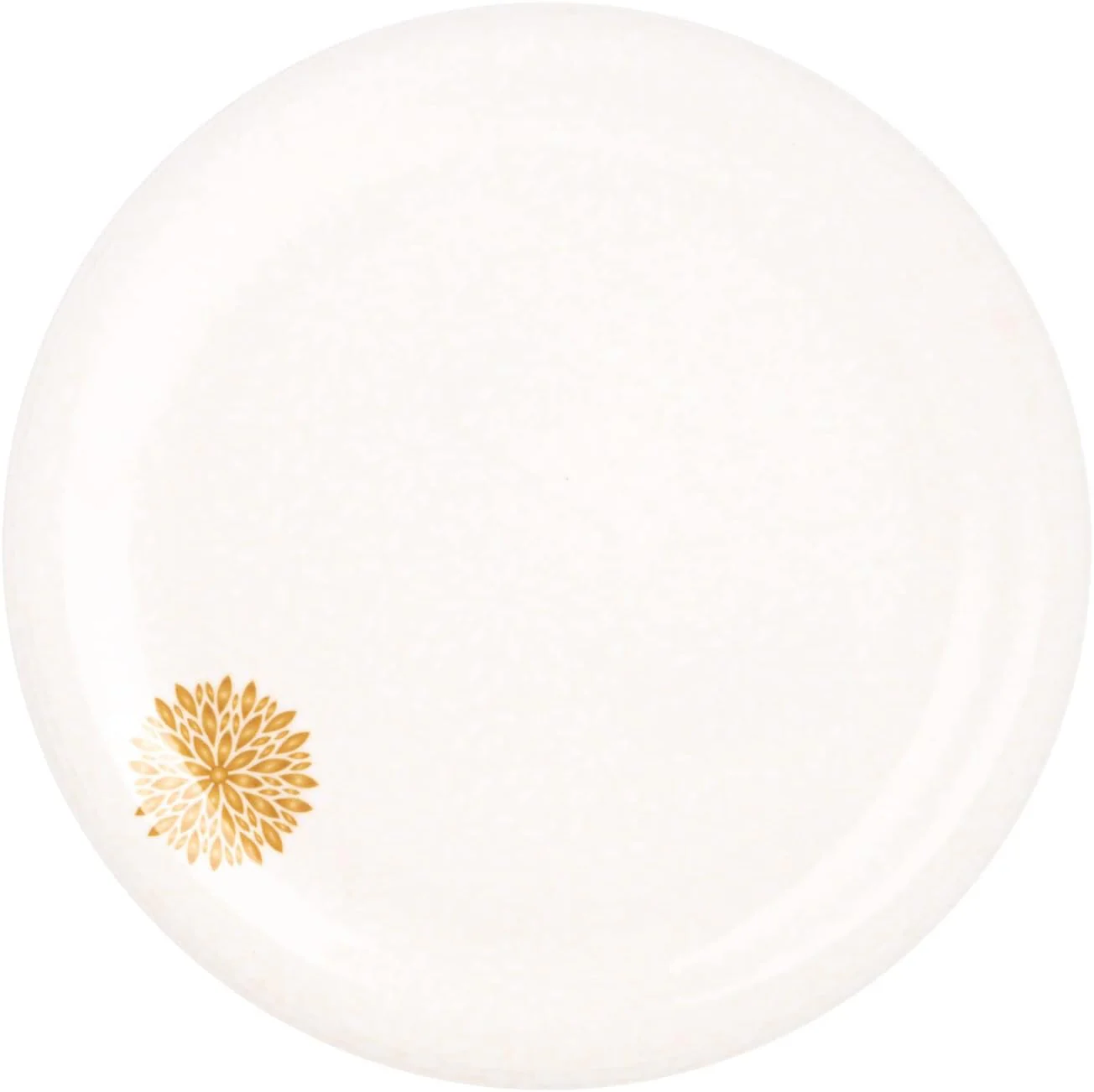 Servewell Melamine Round Small Plate Golden Leaves-19CM-White&Golden