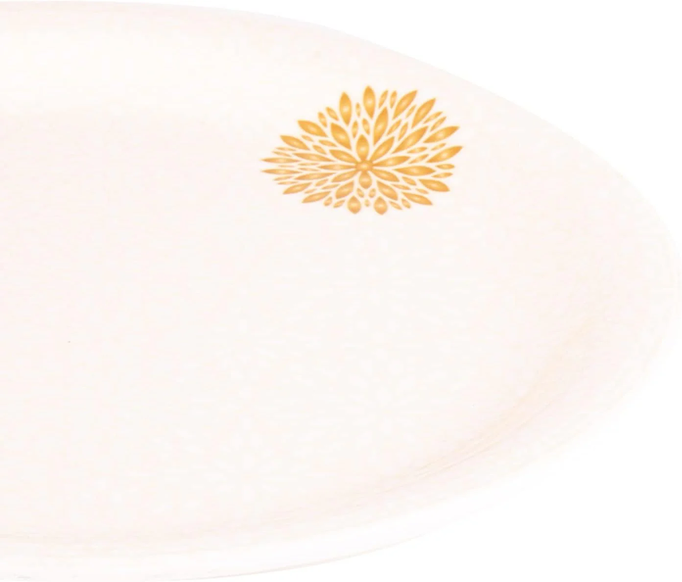 Servewell Melamine Round Small Plate Golden Leaves-19CM-White&Golden - Image 3