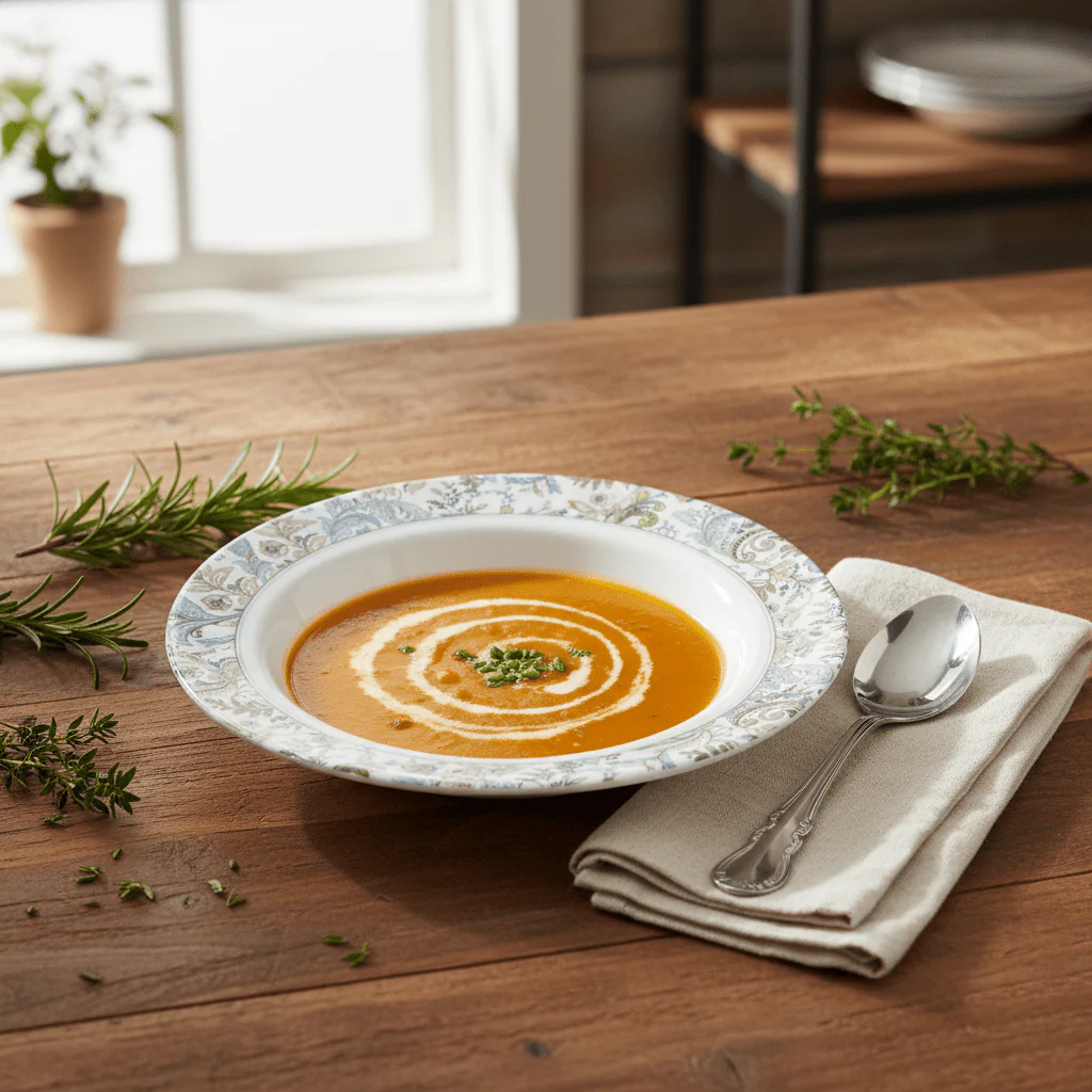 Servewere Elegant White with Floral Design Round Melamine Soup Plate 23 cm Classic Soup Plate for Everyday Use - Image 2