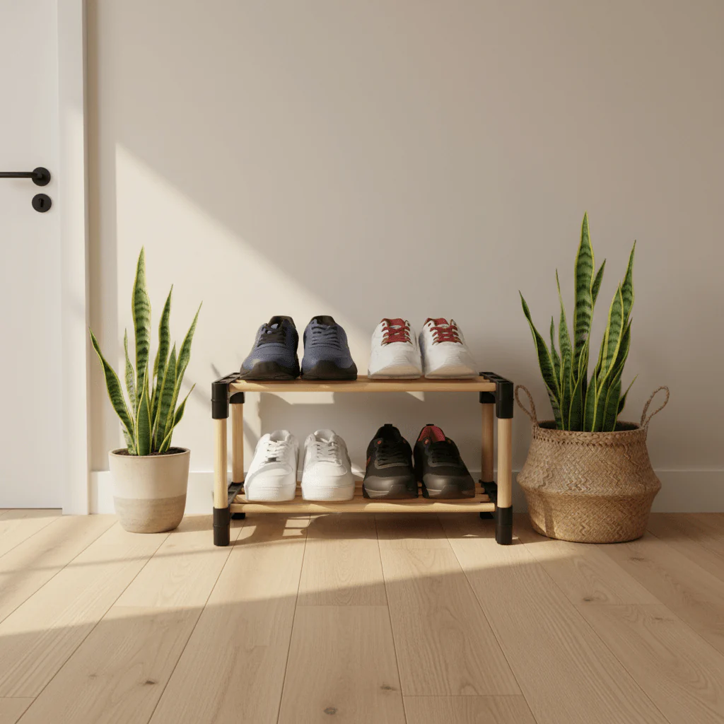SEWOOD Modular Wood Shoe Rack 2 Tiers | 26×27.5×51 cm - Image 2