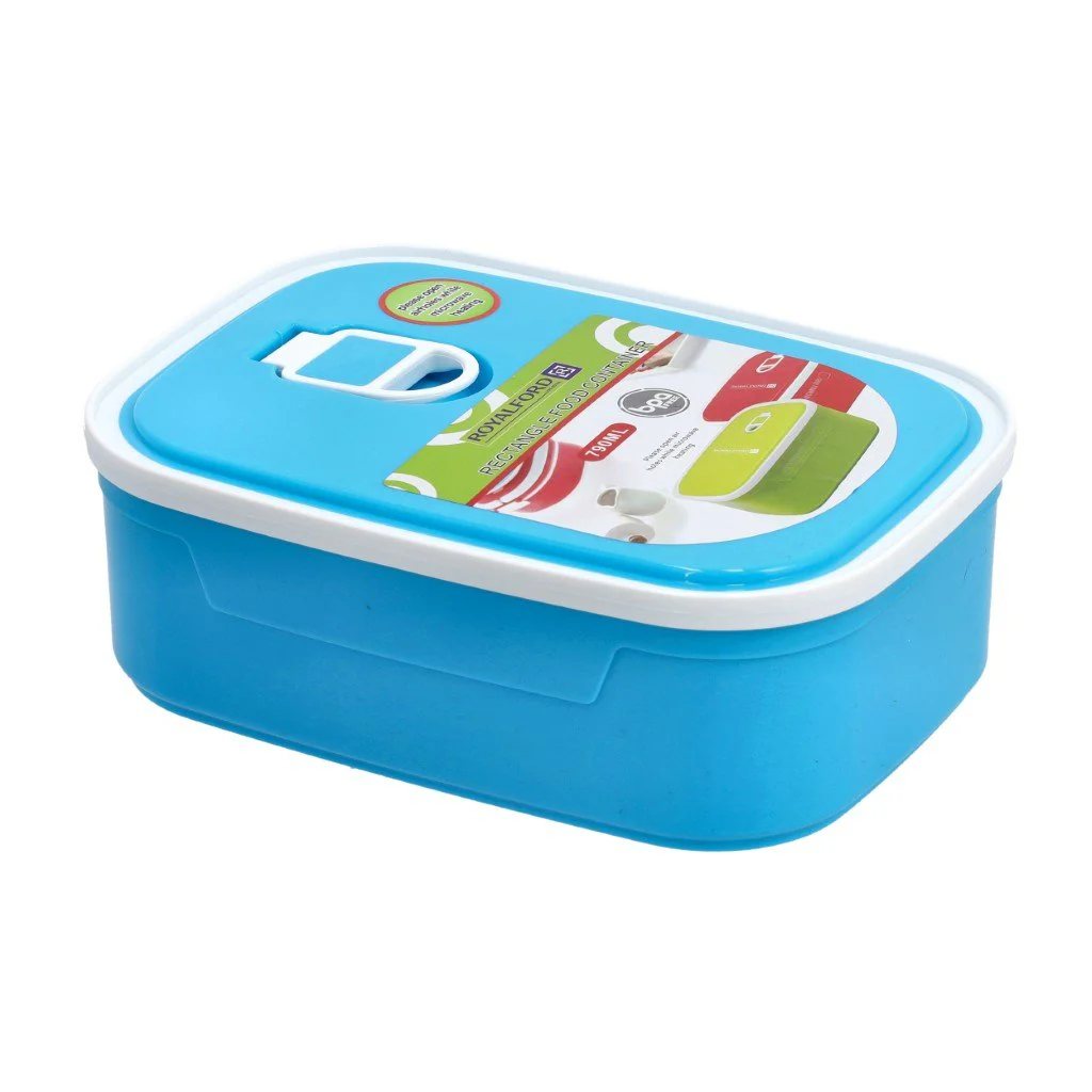 Royalford RF7222 790ml Rectangle Food Container – Leak-Proof & Airtight Lid Rectangular Food Storage Container – Highly Durable, Non-Toxic – Dishwasher, Freezer Safe | Ideal for Children, Men & Women