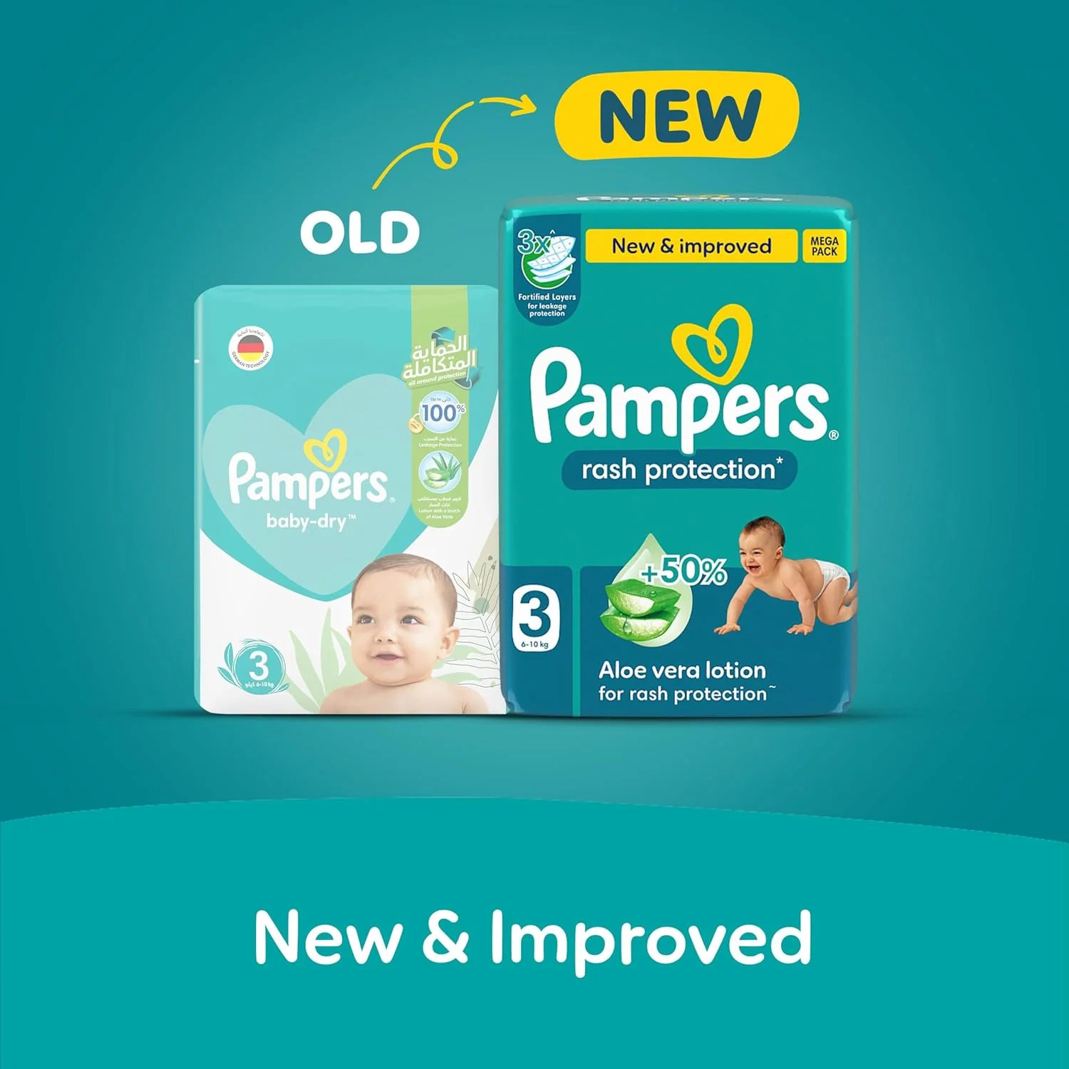 Pampers Rash Protection, Size 3, 6-10 kg, Carry Pack, 17 Diapers - Image 2