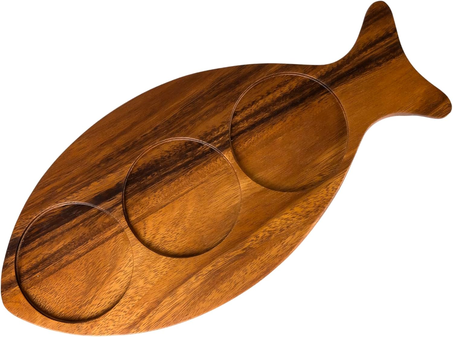 Billi Fish-Shaped Acacia Wood Condiment Set – 3 Glass Bowls & 3 Wooden Spoons - Image 4
