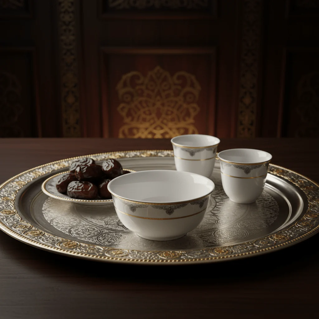 Shallow White Porcelain Soup Bowl with Golden Rim & Floral Design | 4.5 Inch | Premium Tableware - Image 3