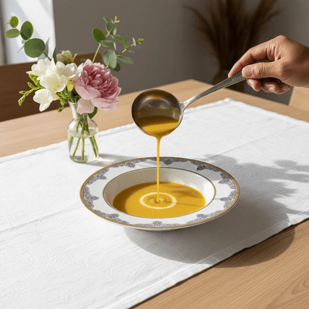 Shallow White Porcelain Soup Plate with Gold Arabesque Rim | 9 Inch | Fine Dining Serveware - Image 2