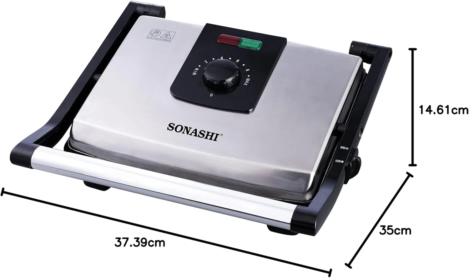 Sonashi 2000W Contact Grill SGT-854 – 4 Slice Press Grill & Sandwich Maker with Dual Indicator, Temperature Control, Removable Drip Tray | Kitchen Appliance - Image 3