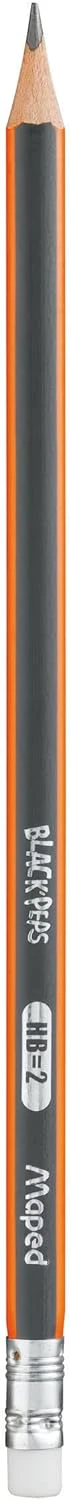 Maped Black'Peps HB #2 Graphite Pencils with Eraser Tip – Pack of 12 - Image 2