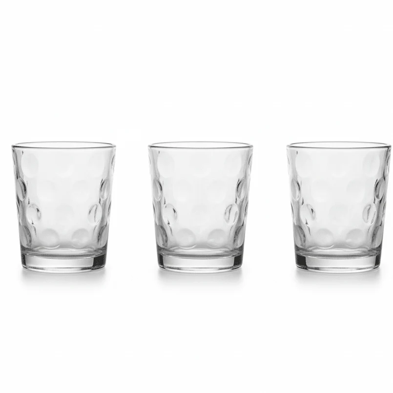 Sigma Everyday Clear Glass Tumblers – Practical Drinkware Set for Home Use, 3 Pieces, 150 ml