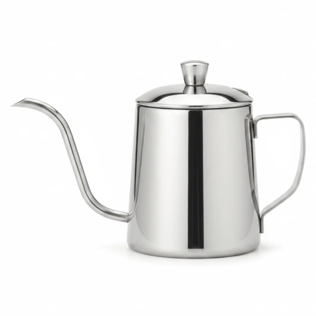 Stainless Steel Gooseneck Pour-Over Coffee Kettle | Mirror-Polished | 10cm