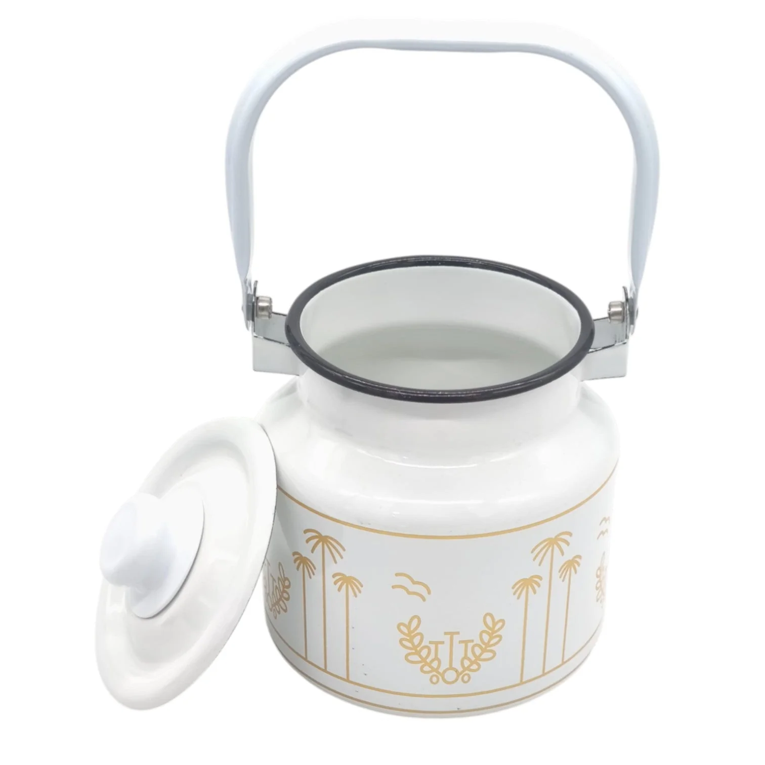 Simba Enamel Milk Can With Lid & Handle Oil Can Milk Ghee Storage Can-2000ML - Image 4