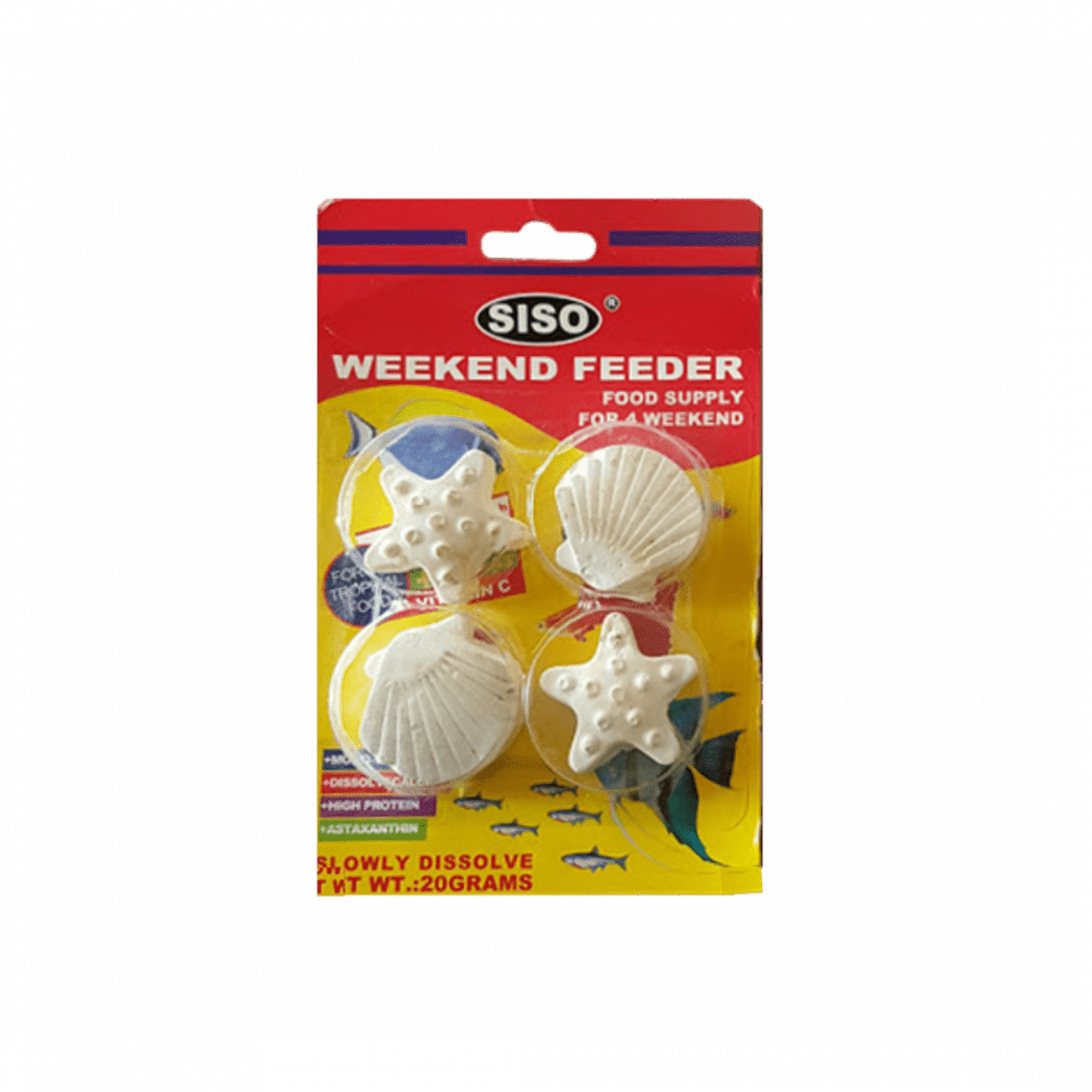 Siso Nutritious Fish Food in Different Shapes, Weekend Feeder 20g