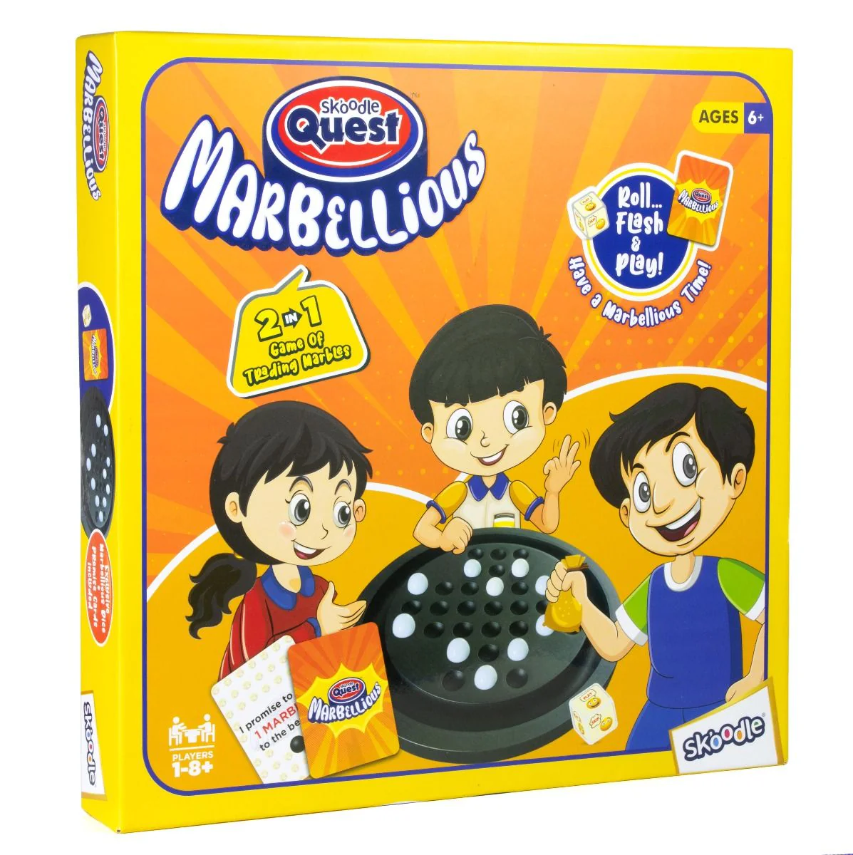 Skoodle 2-in-1 Trading Marbles Game. Roll-Flash-Play - Image 2