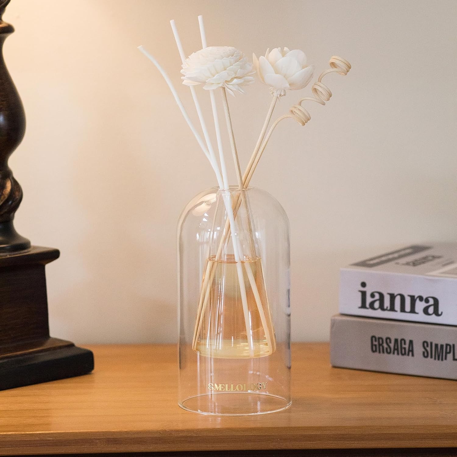 SMELLOLOGY  Tranquil Flower Flowers Home Diffuser- Warm Fireplace 120ml - Image 2