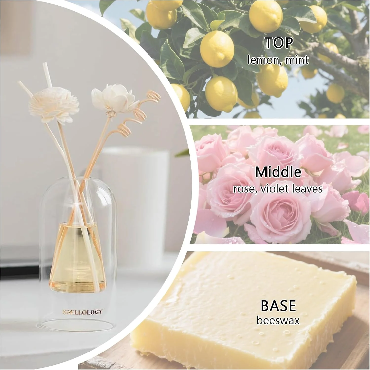 SMELLOLOGY  Tranquil Flower Flowers Home Diffuser- Warm Fireplace 120ml - Image 3