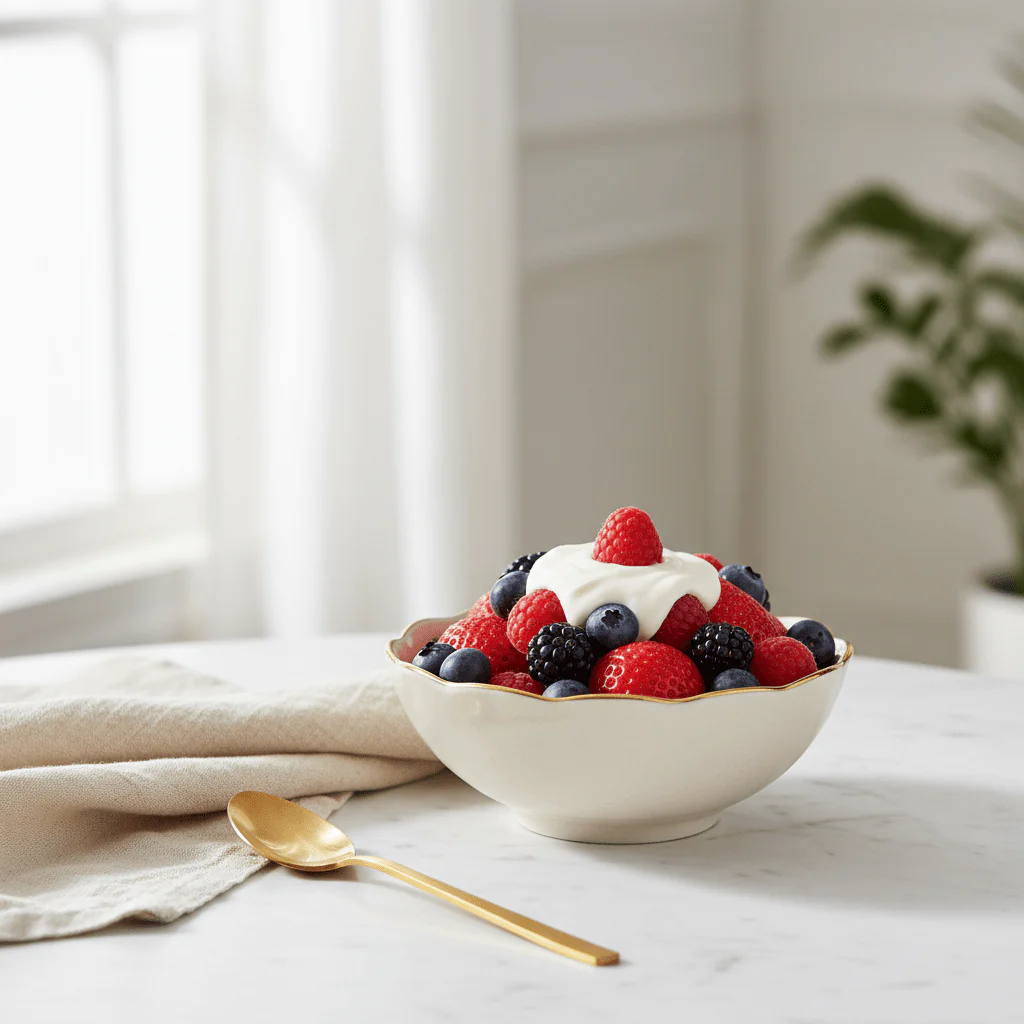 Solecasa Off-White Round Ceramic Bowl with Gold Rim - 4.15 Inch - Image 2