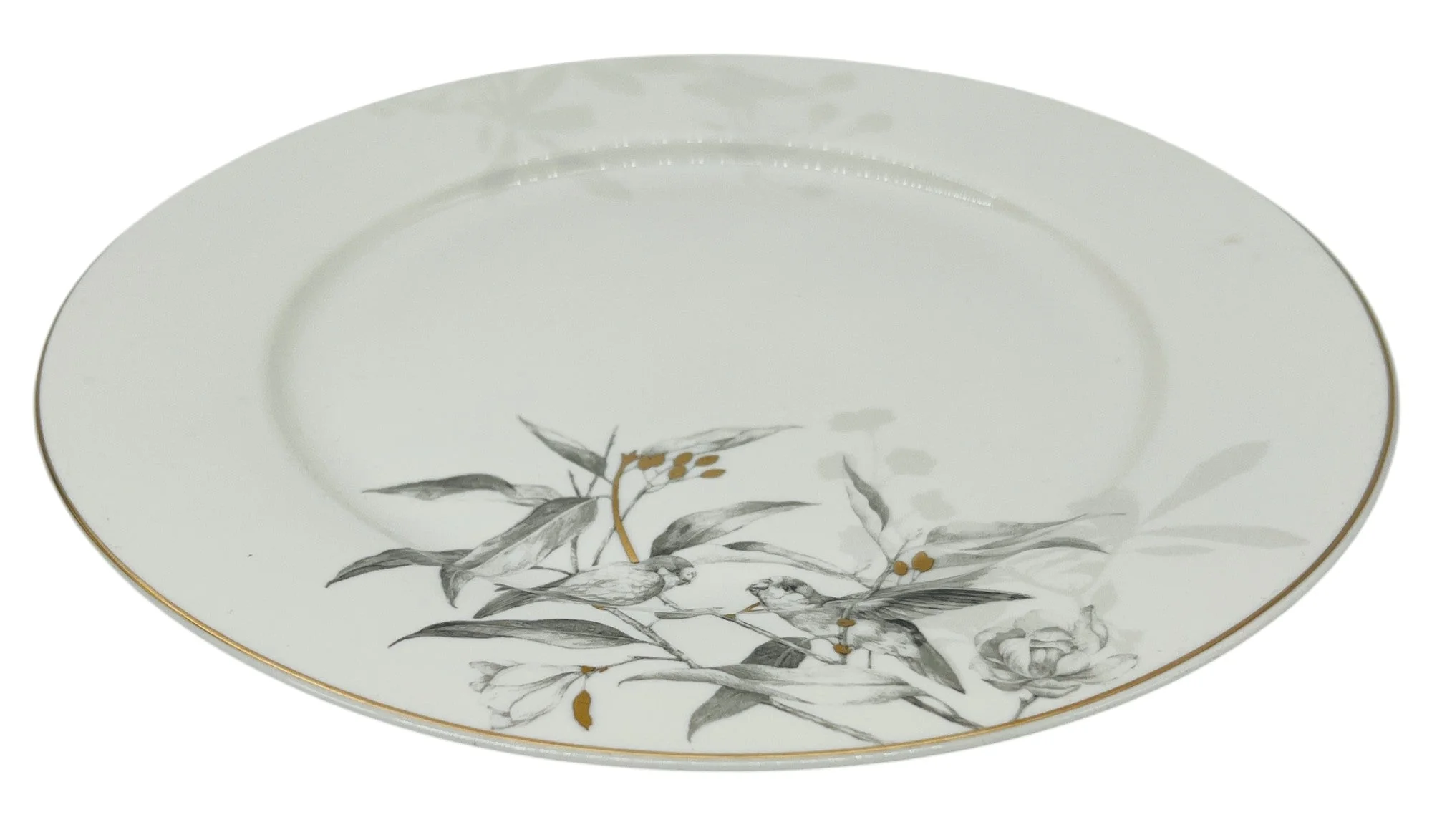 Solecasa Porcelain Dessert Plate 8", White-Grey Floral Designs - Image 2