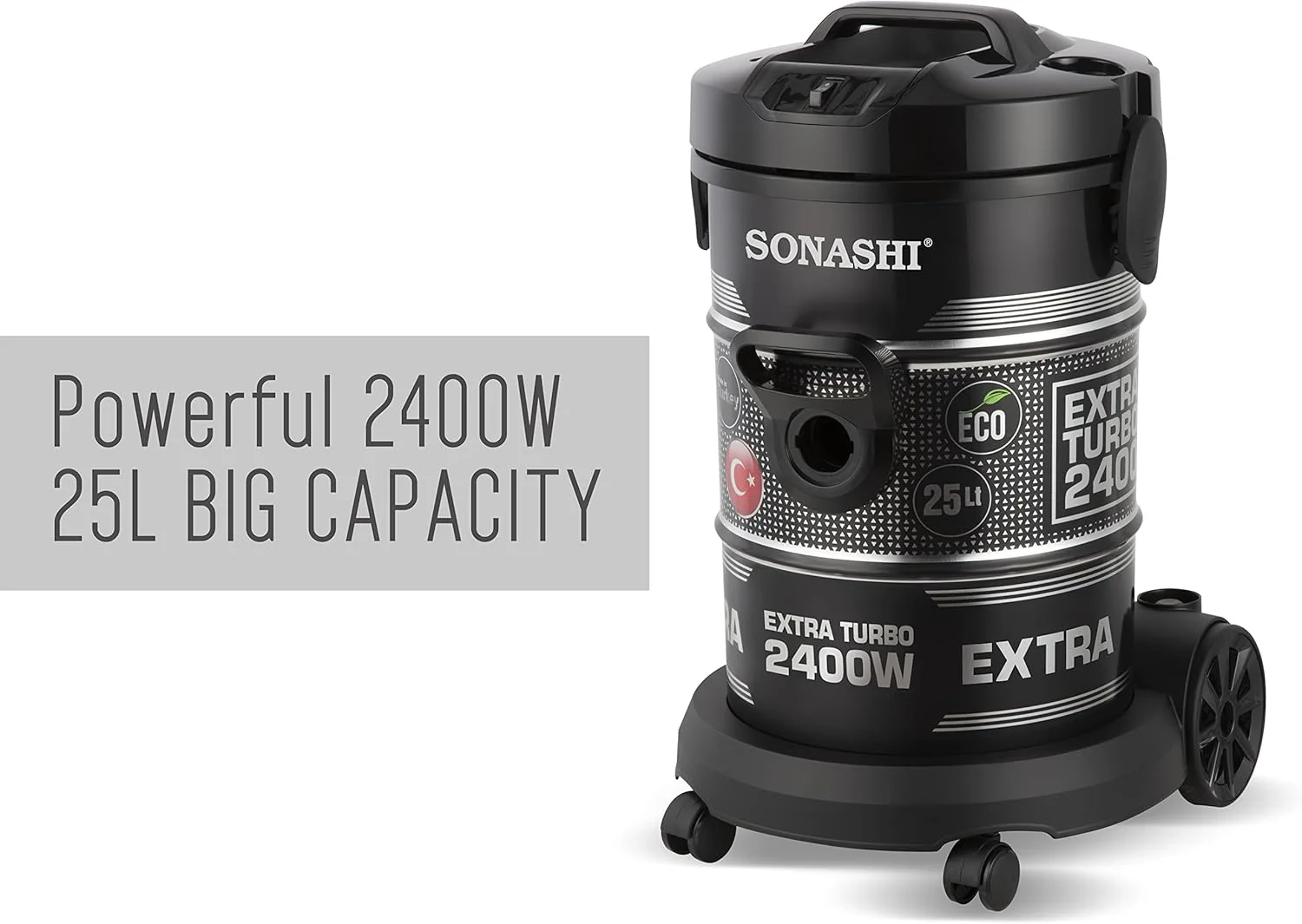 SONASHI 2400W  25L Drum Vacuum Cleaner, Strong Suction Power SVC-9029D - Image 4
