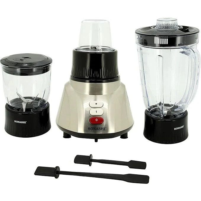 SONASHI 3 in 1 Blender Black SB-160N Ð 3 Speed, Pulse Control, 500W Countertop Blender Mixer Grinder with Overheating Protection, 1.5L Unbreakable Jar, Chopping Cup, Grinding Cup | Kitchen Appliances - Image 4