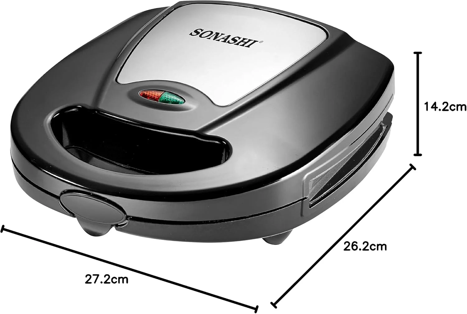 Sonashi 3-in-1 Multi Snack Maker SSM-861 - Detachable Sandwich, Grill, Waffle Making Plates with Bakelite Coating - Image 2