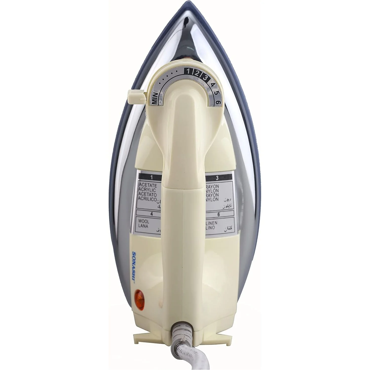 Sonashi Heavy Iron SHI-6012 Ð 1000-1200W Heavy Iron for Clothes with Thermostat Control, Overheat Protection, Non-Stick Coated Soleplate | Home Appliances - Image 3