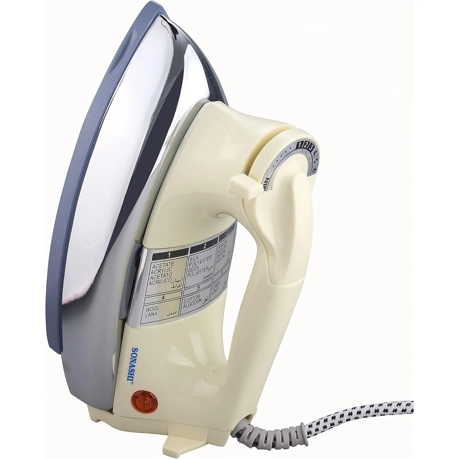 Sonashi Heavy Iron SHI-6012 Ð 1000-1200W Heavy Iron for Clothes with Thermostat Control, Overheat Protection, Non-Stick Coated Soleplate | Home Appliances - Image 4