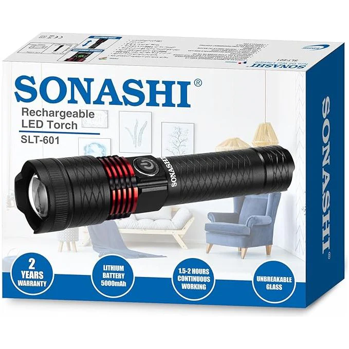 Sonashi Rechargeable LED Torch SLT-601 Black - Image 7