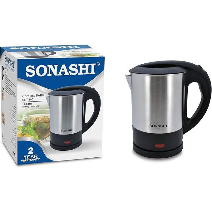 SONASHI SKT-1001 1 Litre Cordless Kettle, Stainless Steel Body w/Safety Lock Lid, On/Off Switch, Light Indicator | Home Appliances - Image 6