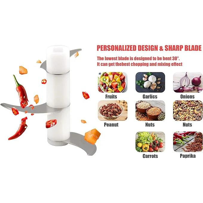 Sonashi SMC-15 Mini Chopper w/ 350ml Bowl, USB Charging, LED Indicator, Stainless Steel Blades | Home Appliances - Image 3