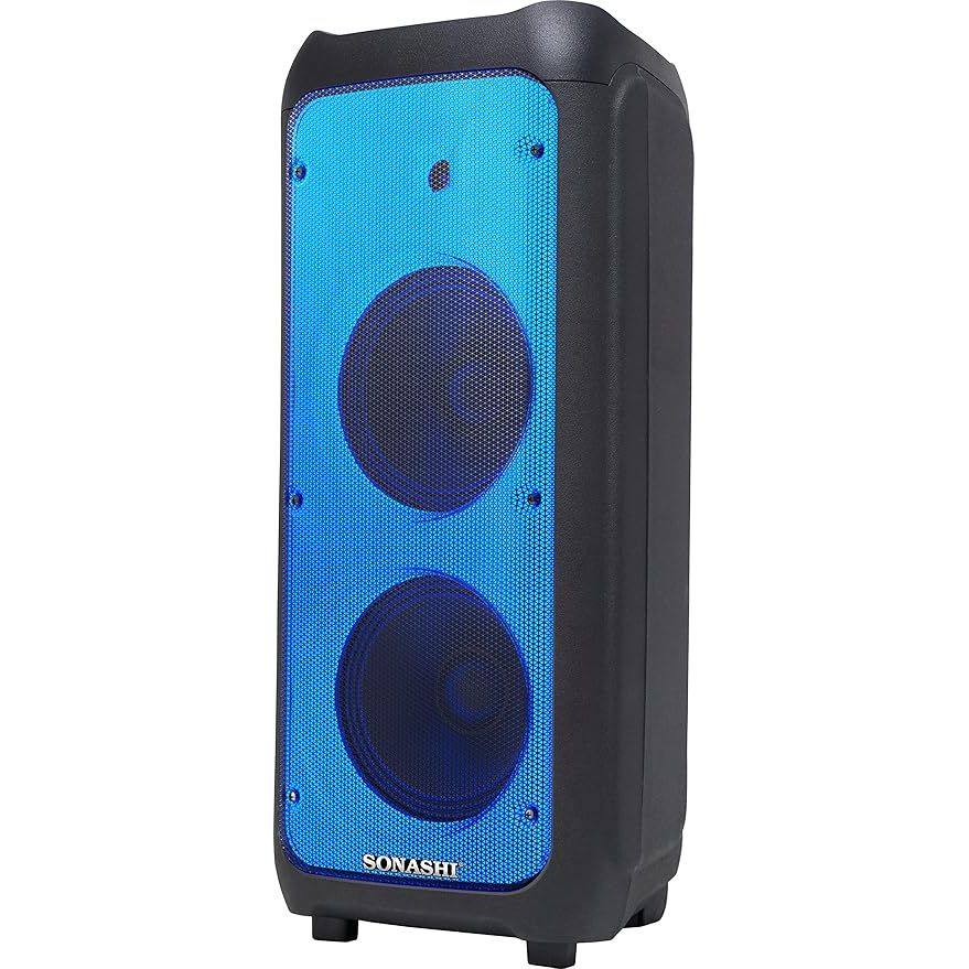 SONASHI SPS-8018RT 8" Dual Rechargeable Speaker w/Bluetooth Function, USB Slot, Disco Lights, FM Radio, Remote Control - Image 3