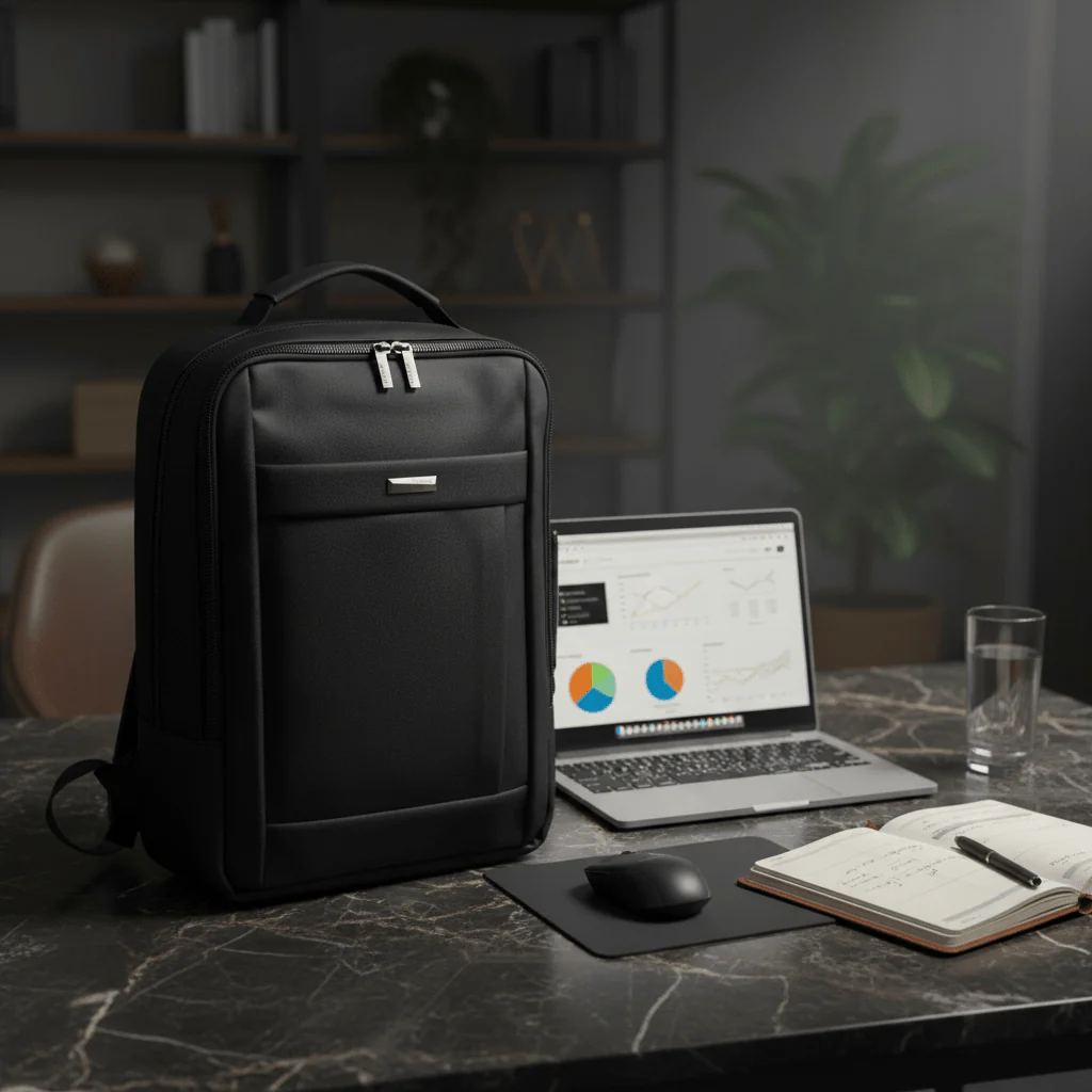 Speed Classic Black Polyester Laptop Backpack 45 x 30 cm – Durable Business Backpack with Spacious Laptop Storage - Image 2