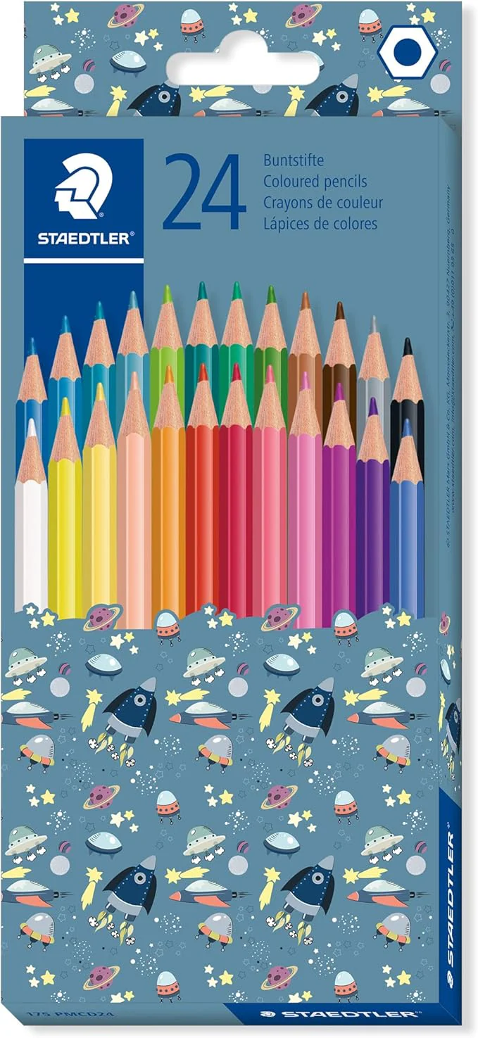 STAEDTLER 175 PMCD24 Wood-Free Coloured Pencils in Pattern Mix Design - Assorted Colours (Pack of 24) - Image 2